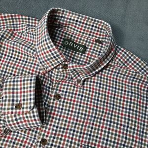 Orvis Flannel Mens Extra Large Multicolor Plaid Check Luxury Shirt Heavyweight